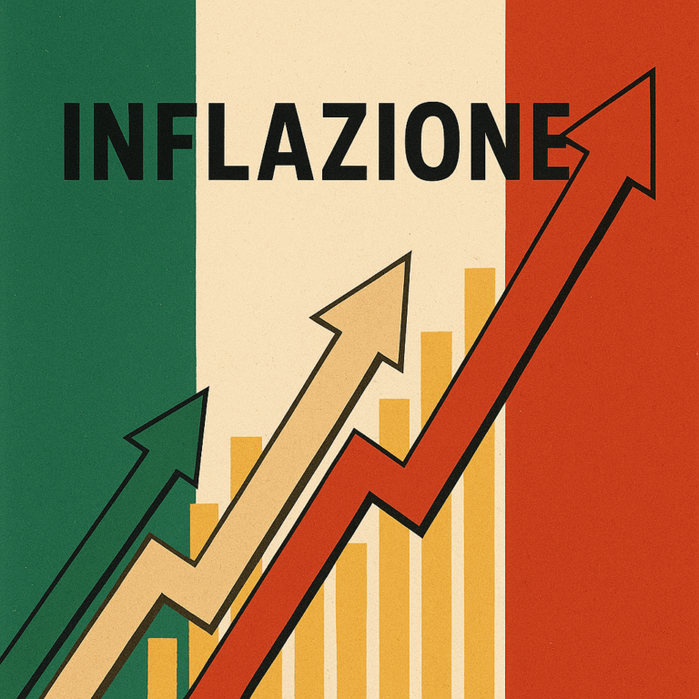 Illustrazione astratta dell'inflazione e della crescita economica italiana